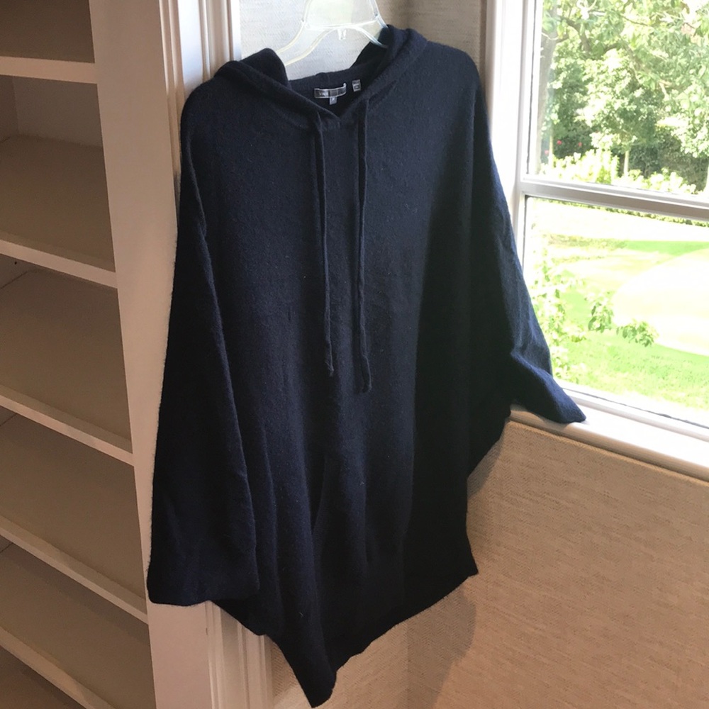 Vince Hooded Poncho Sweater